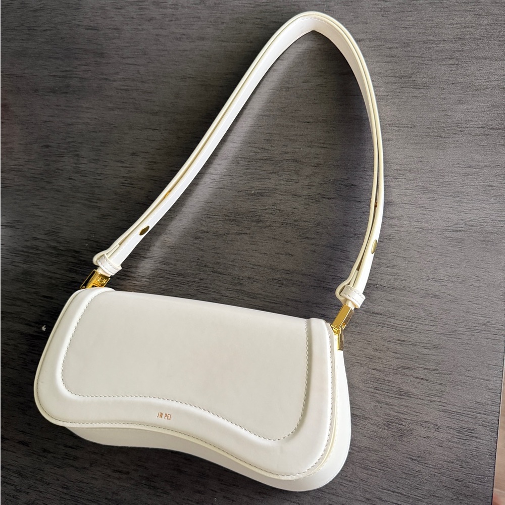JW PEI White Curved Shoulder Bag